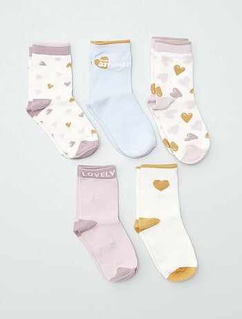 Lote de 5 pares de meias coloridas