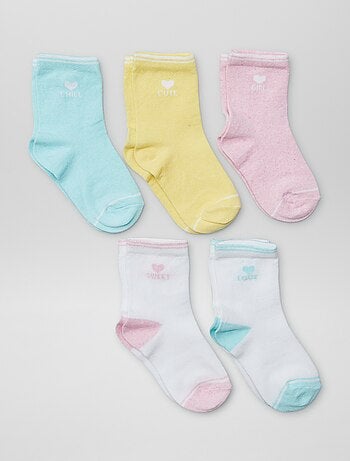 Lote de 5 pares de meias coloridas