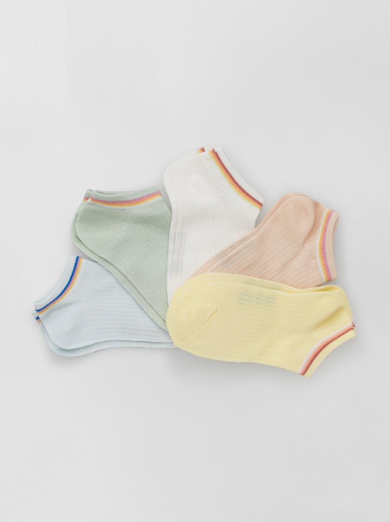 Lote de 5 pares de meias curtas AZUL - Kiabi