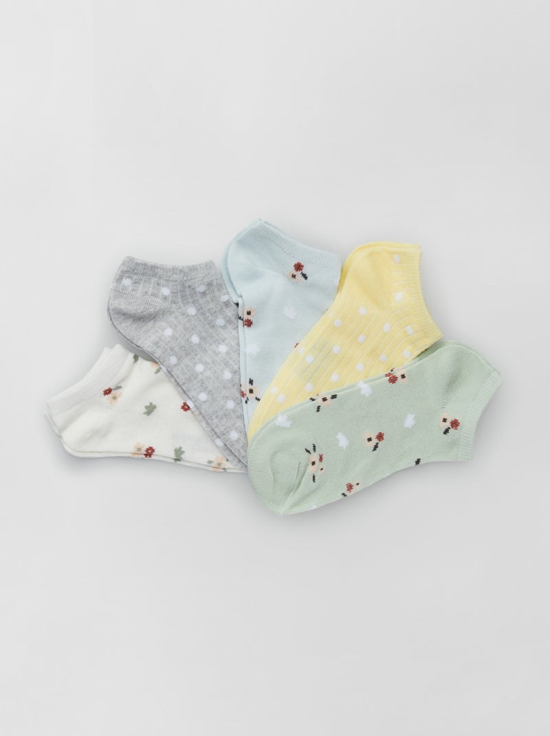 Lote de 5 pares de meias curtas AZUL - Kiabi