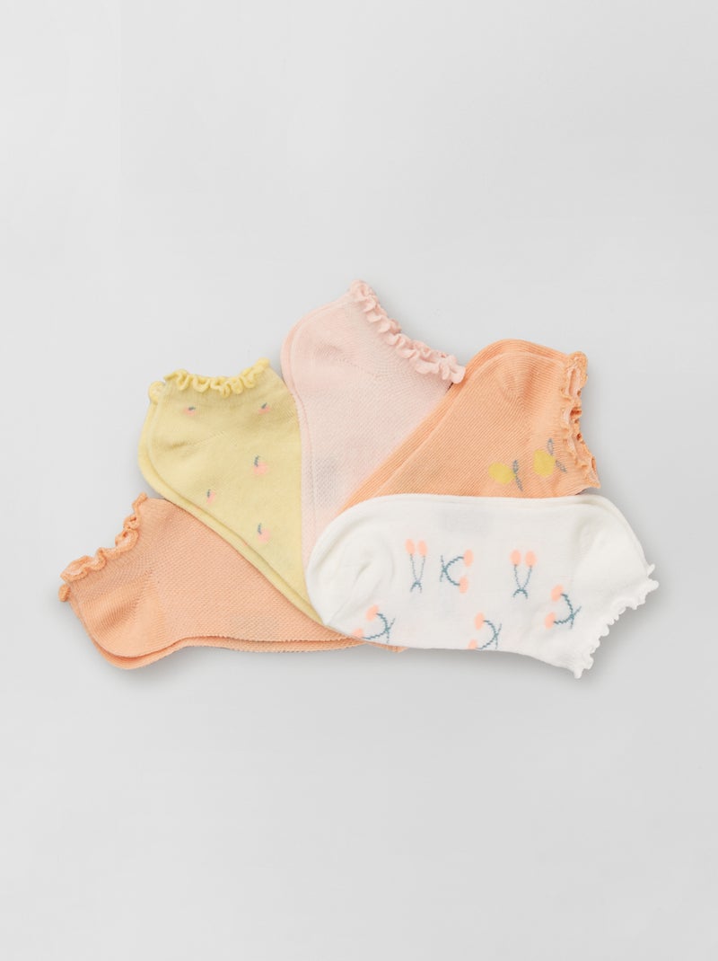 Lote de 5 pares de meias curtas BEGE - Kiabi