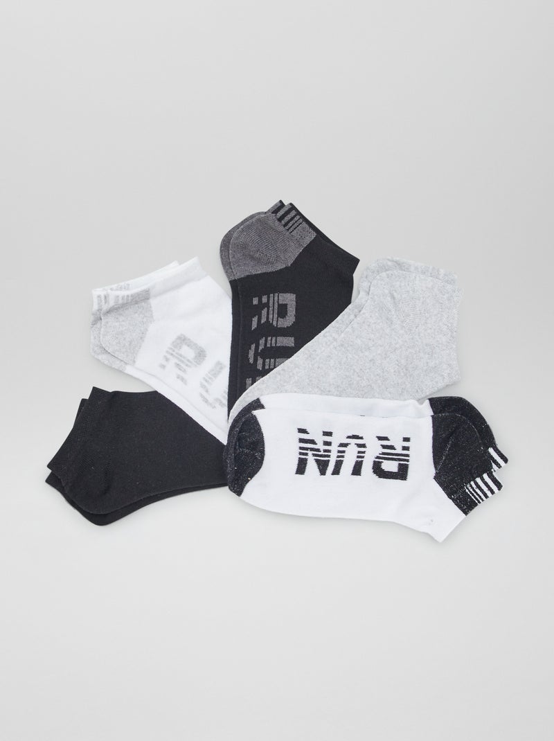 Lote de 5 pares de meias curtas PRETO - Kiabi