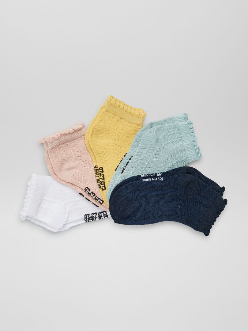 Lote de 5 pares de meias curtas ROSA - Kiabi