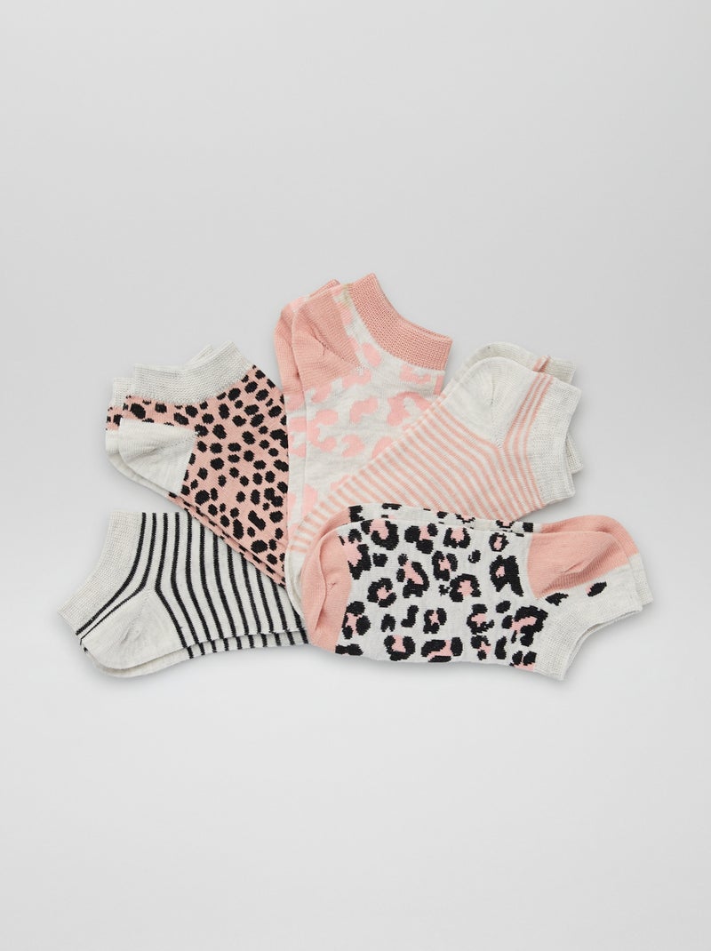 Lote de 5 pares de meias curtas Rosa - Kiabi