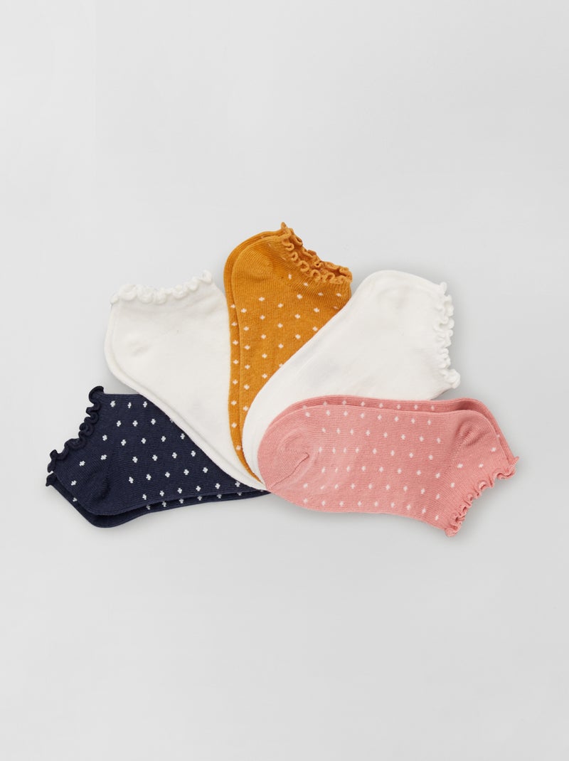 Lote de 5 pares de meias curtas ROSA - Kiabi