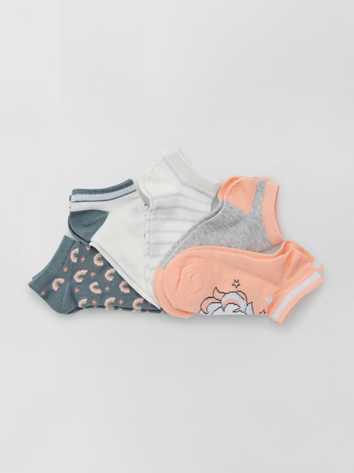 Lote de 5 pares de meias curtas - Kiabi