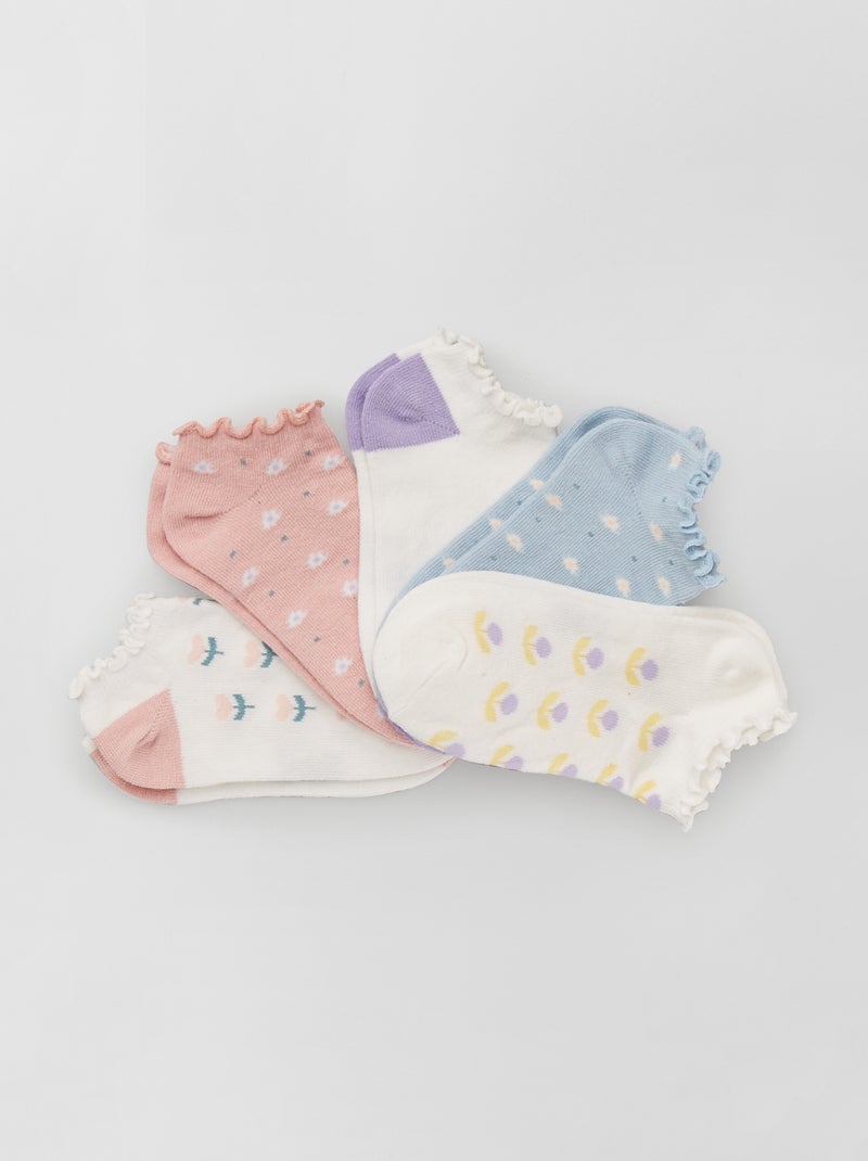 Lote de 5 pares de meias curtas VIOLETA - Kiabi
