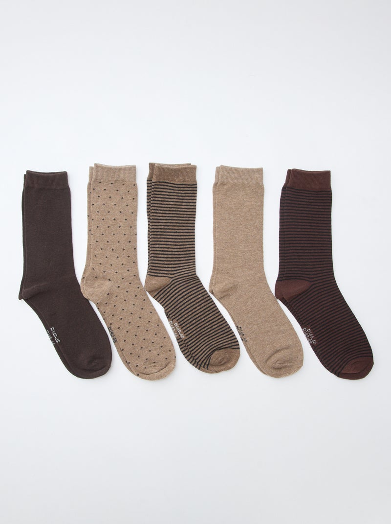 Lote de 5 pares de meias de fantasia Bege - Kiabi
