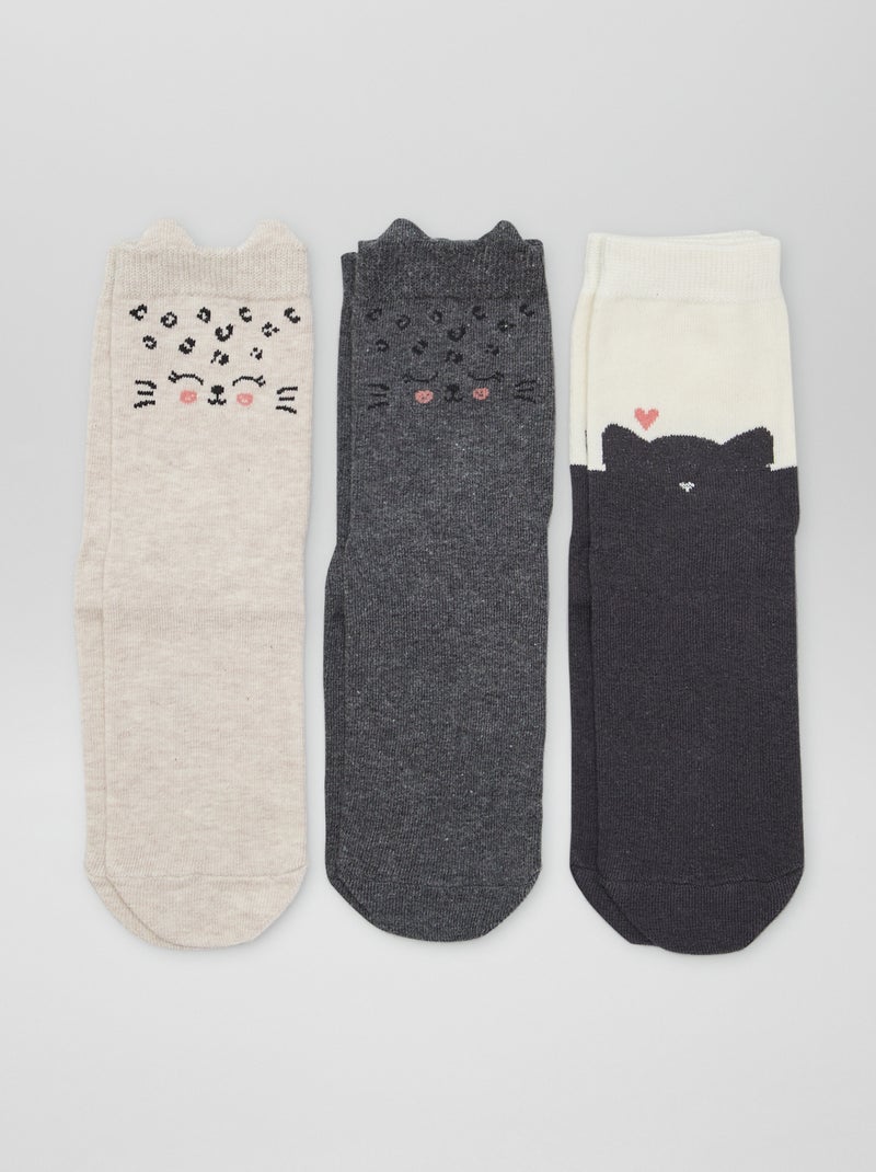 Lote de 5 pares de meias de fantasia BEGE - Kiabi