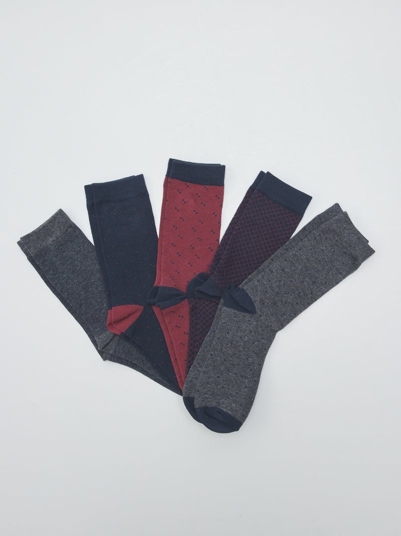 Lote de 5 pares de meias de fantasia VERMELHO - Kiabi