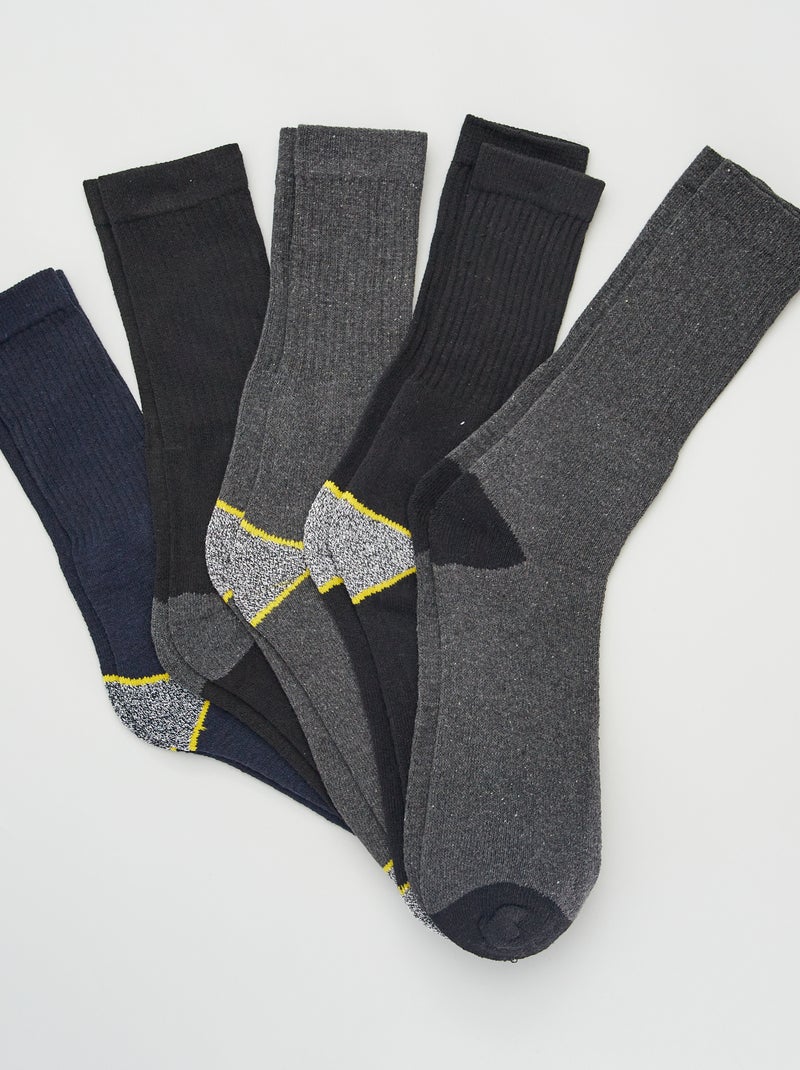 Lote de 5 pares de meias de trabalho AZUL - Kiabi