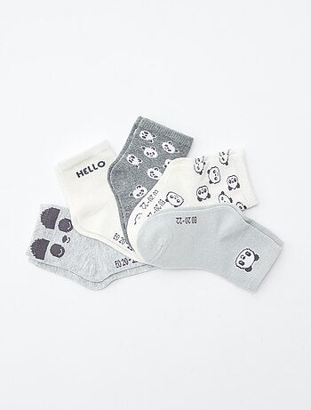 Lote de 5 pares de meias em malha elástica