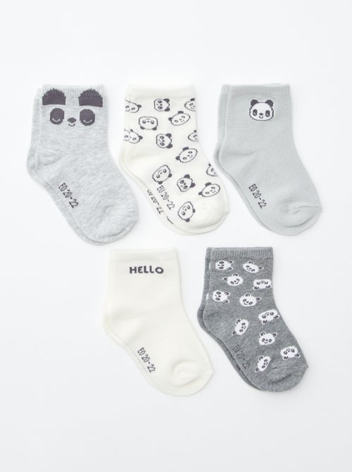 Lote de 5 pares de meias em malha elástica - Kiabi