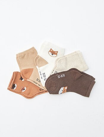 Lote de 5 pares de meias em malha elástica