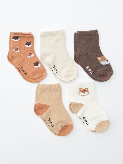 Lote de 5 pares de meias em malha elástica - Kiabi