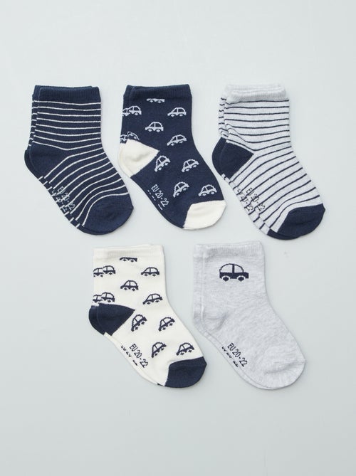 Lote de 5 pares de meias em malha elástica - Kiabi