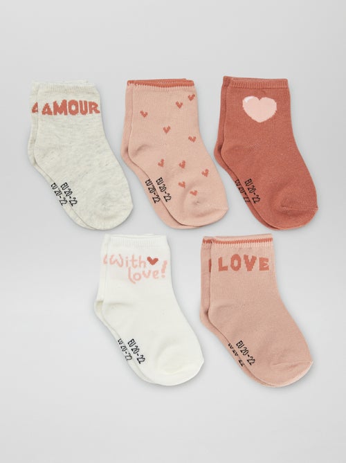 Lote de 5 pares de meias em malha elástica - Kiabi