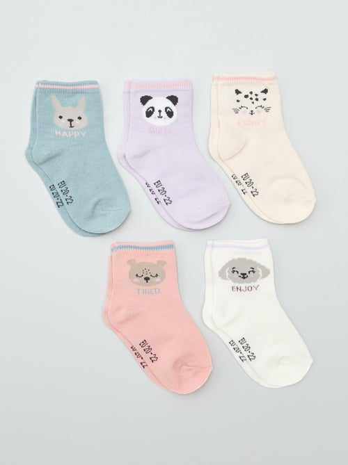 Lote de 5 pares de meias em malha elástica - Kiabi