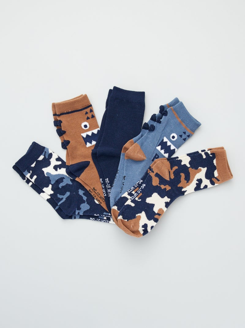 Lote de 5 pares de meias estampadas BEGE - Kiabi