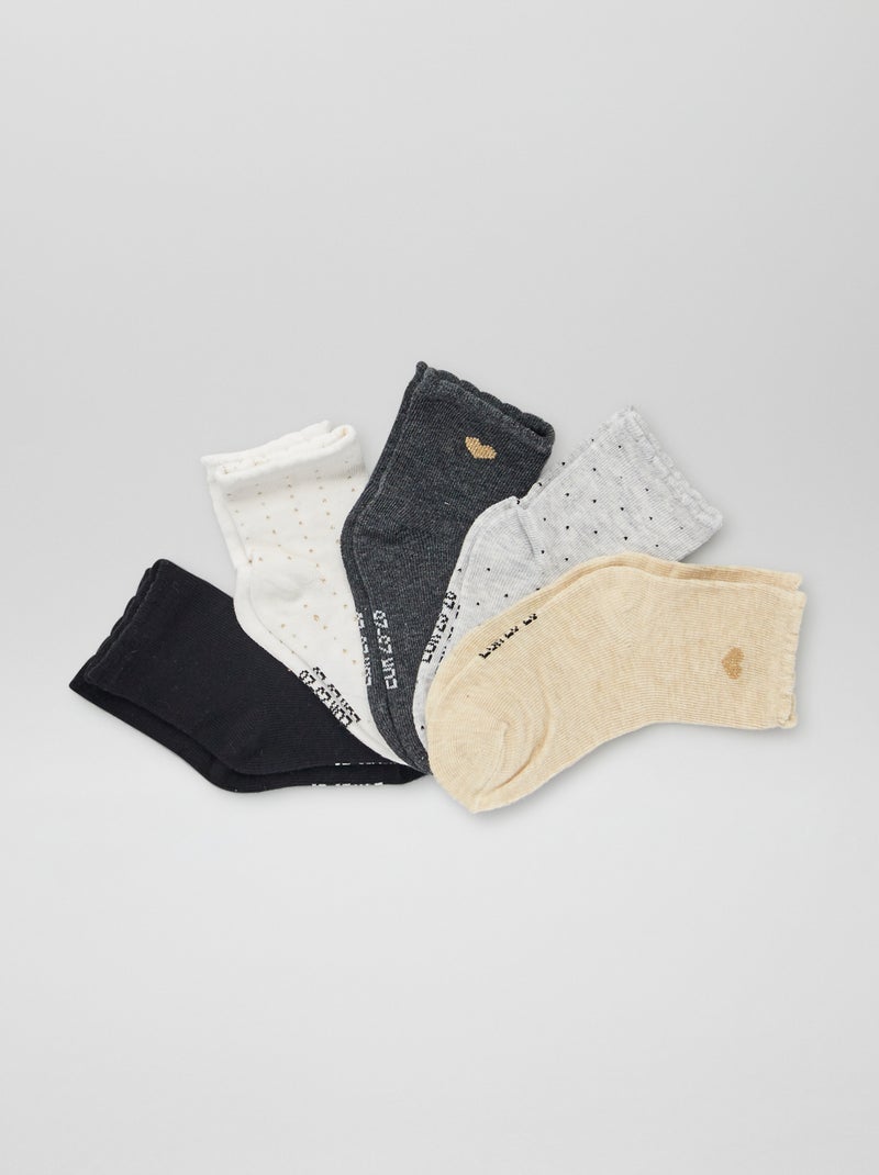 Lote de 5 pares de meias estampadas BRANCO - Kiabi