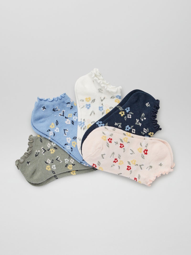 Lote de 5 pares de meias Flores - Kiabi
