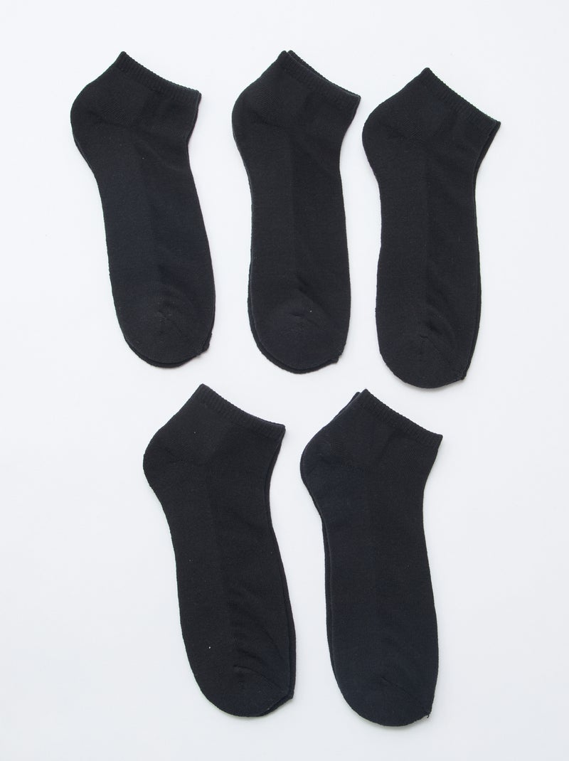 Lote de 5 pares de meias invisíveis PRETO - Kiabi