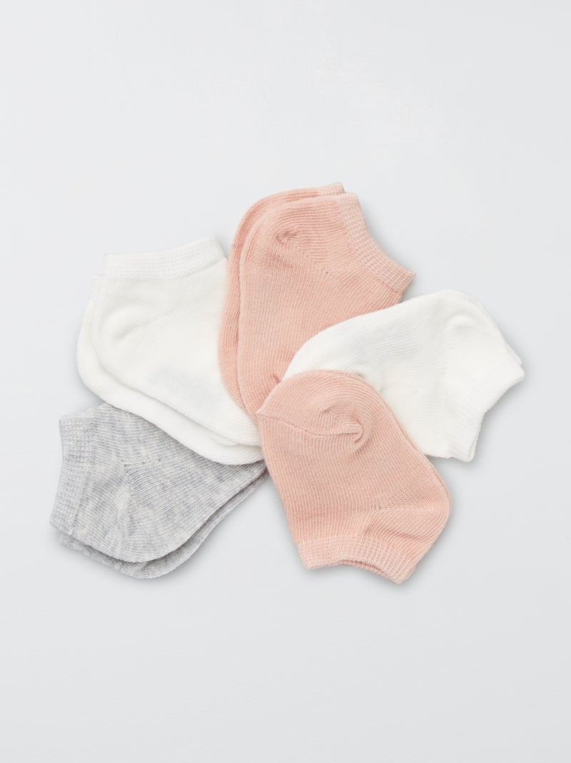Lote de 5 pares de meias invisíveis Rosa - Kiabi