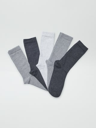 Lote de 5 pares de meias lisas