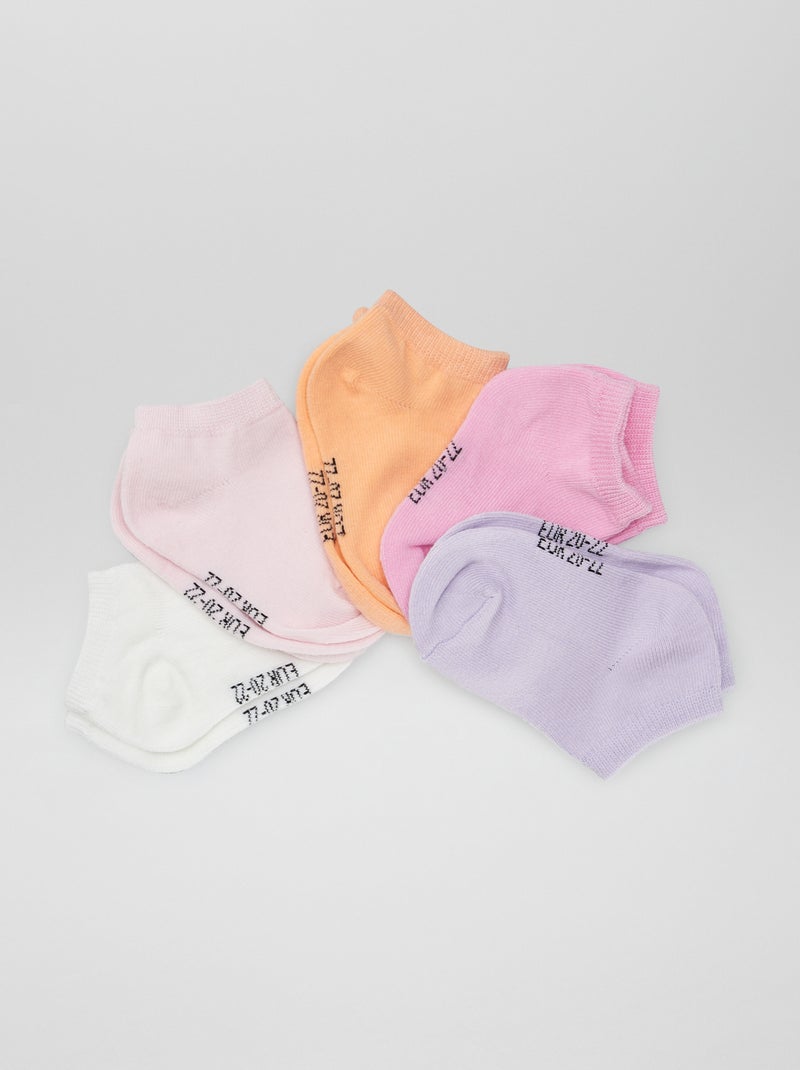 Lote de 5 pares de meias lisas ROSA - Kiabi