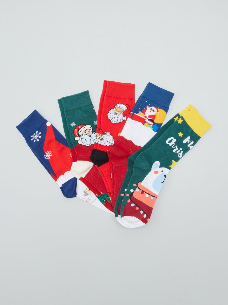 Lote de 5 pares de meias 'Natal' BRANCO - Kiabi