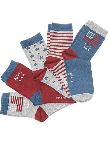 Lote de 5 pares de meias 'New York' - Kiabi