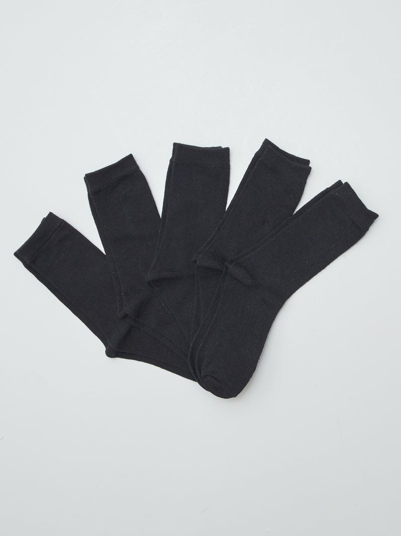 Lote de 5 pares de meias Preto - Kiabi