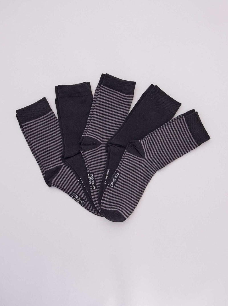 Lote de 5 pares de meias PRETO - Kiabi