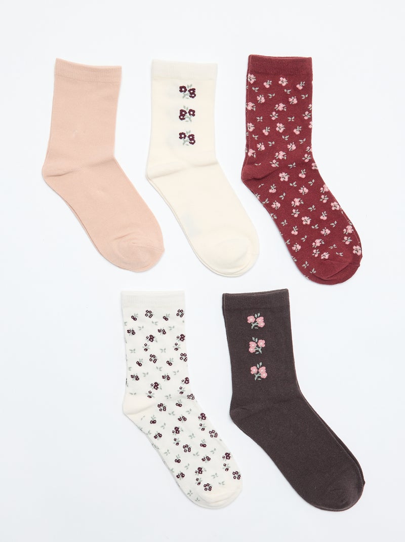 Lote de 5 pares de meias Rosa - Kiabi