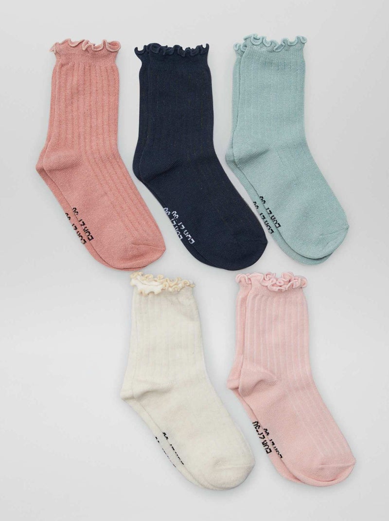 Lote de 5 pares de meias ROSA - Kiabi