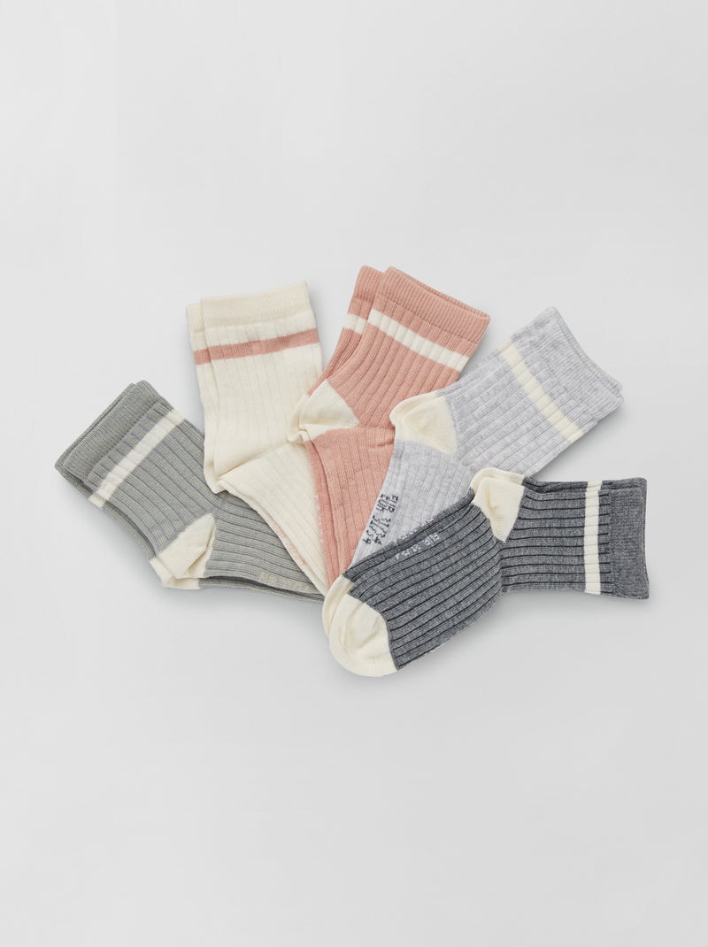 Lote de 5 pares de meias ROSA - Kiabi