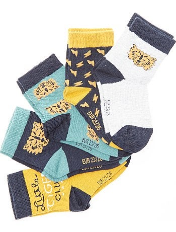 Lote de 5 pares de meias 'tigre' - Kiabi