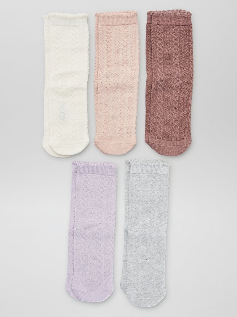 Lote de 5 pares de meias torcidas VIOLETA - Kiabi