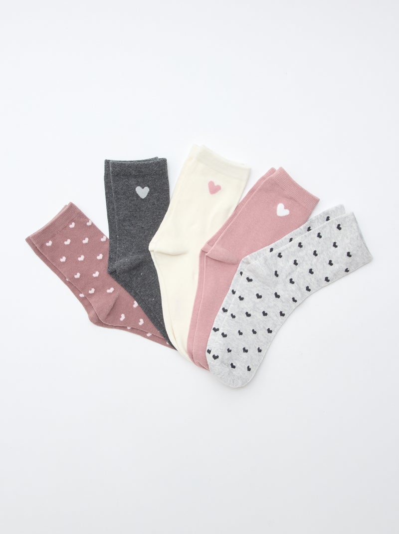 Lote de 5 pares de meias Violeta - Kiabi