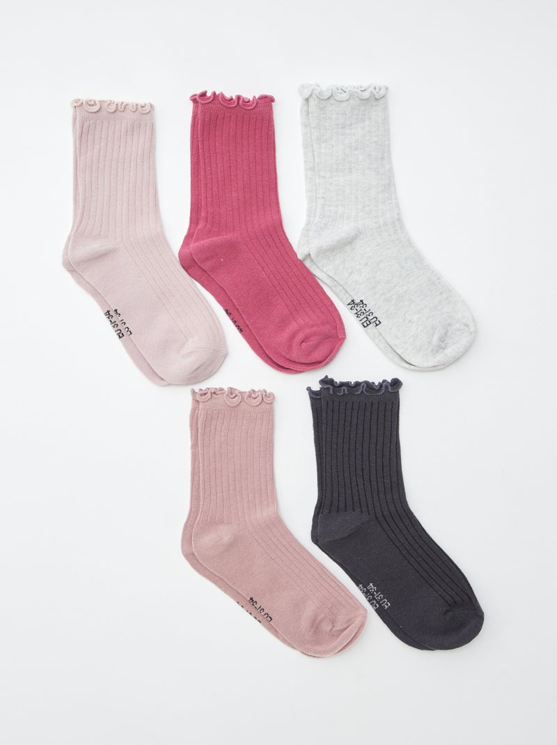 Lote de 5 pares de meias Violeta - Kiabi
