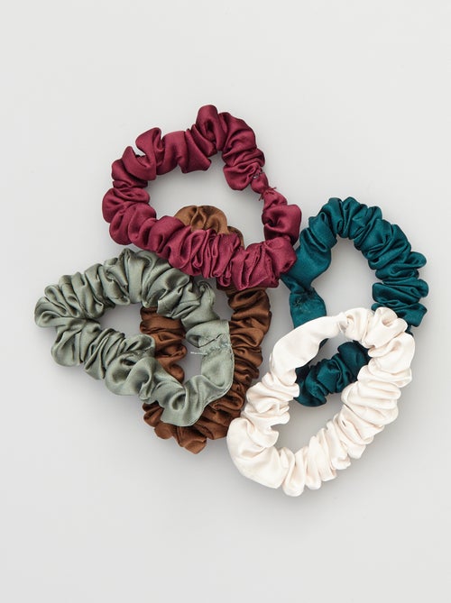Lote de 5 pequenos elásticos de cabelo acetinados - Kiabi