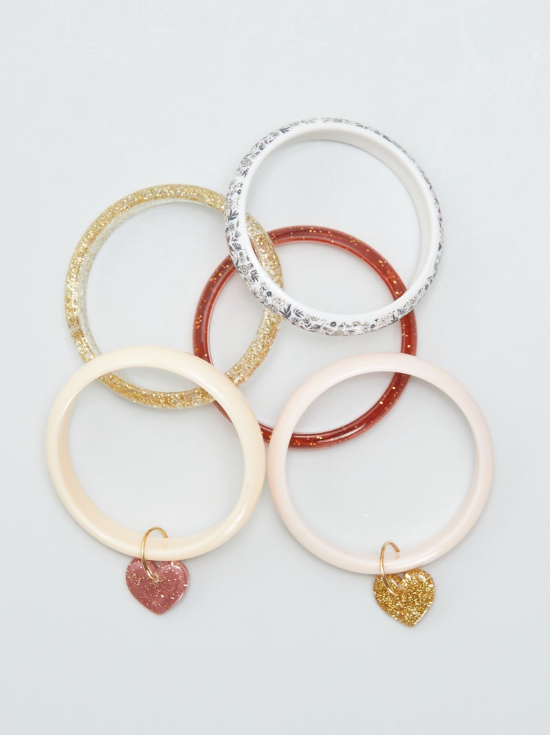 Lote de 5 pulseiras ROSA - Kiabi
