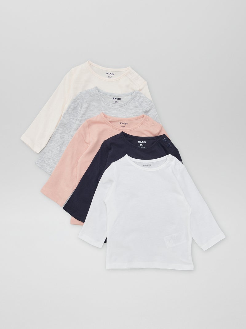 Lote de 5 t-shirts lisas CINZA - Kiabi