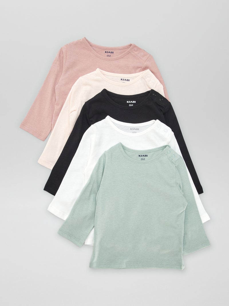 Lote de 5 t-shirts lisas VERDE - Kiabi