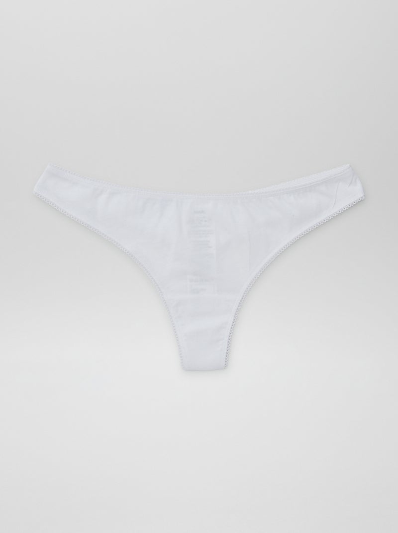 Lote de 5 tangas BRANCO - Kiabi