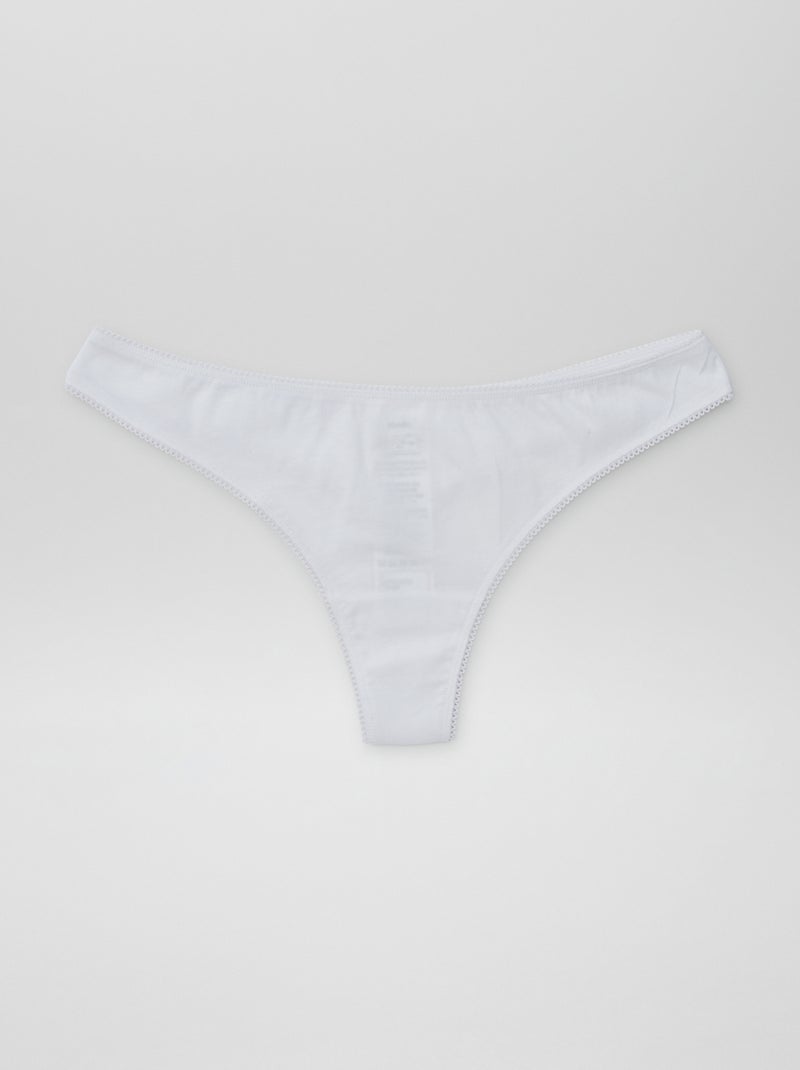Lote de 5 tangas BRANCO - Kiabi