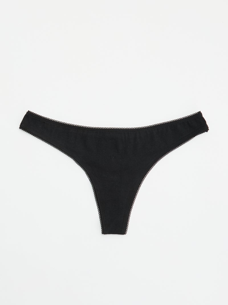 Lote de 5 tangas Preto - Kiabi