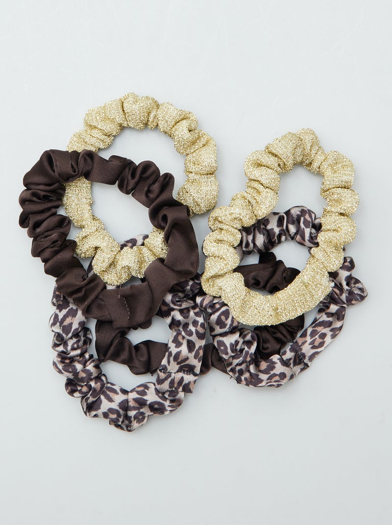 Lote de 6 elásticos de cabelo acetinados CASTANHO - Kiabi