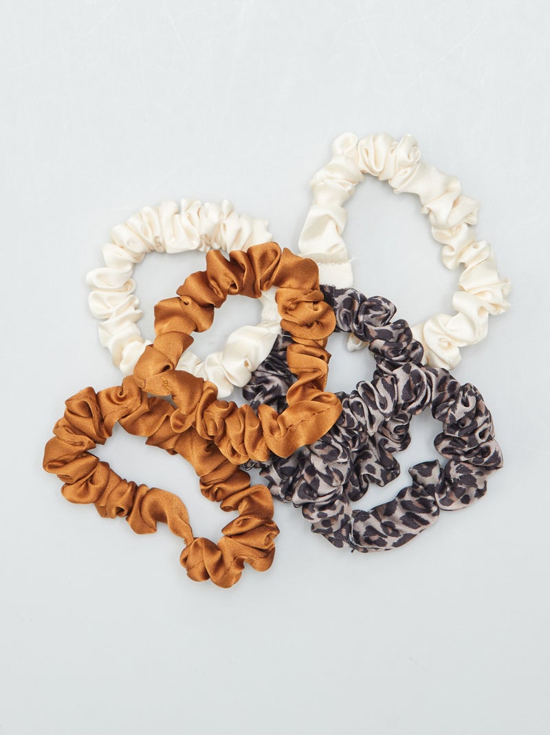 Lote de 6 elásticos para cabelo CASTANHO - Kiabi