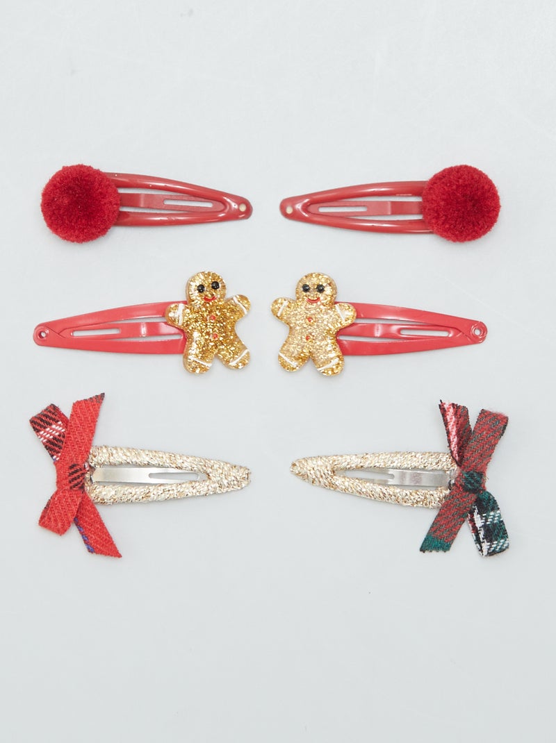 Lote de 6 ganchos 'Natal' VERMELHO - Kiabi